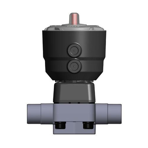 PVC U 2/2-Wege-Membranventil DK/CP, Klebestutzen, NC, EPDM